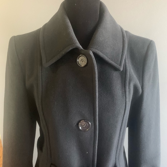Anne Klein Wool-Cashmere Blend Coat, Black, Sz 6 - Picture 8 of 13